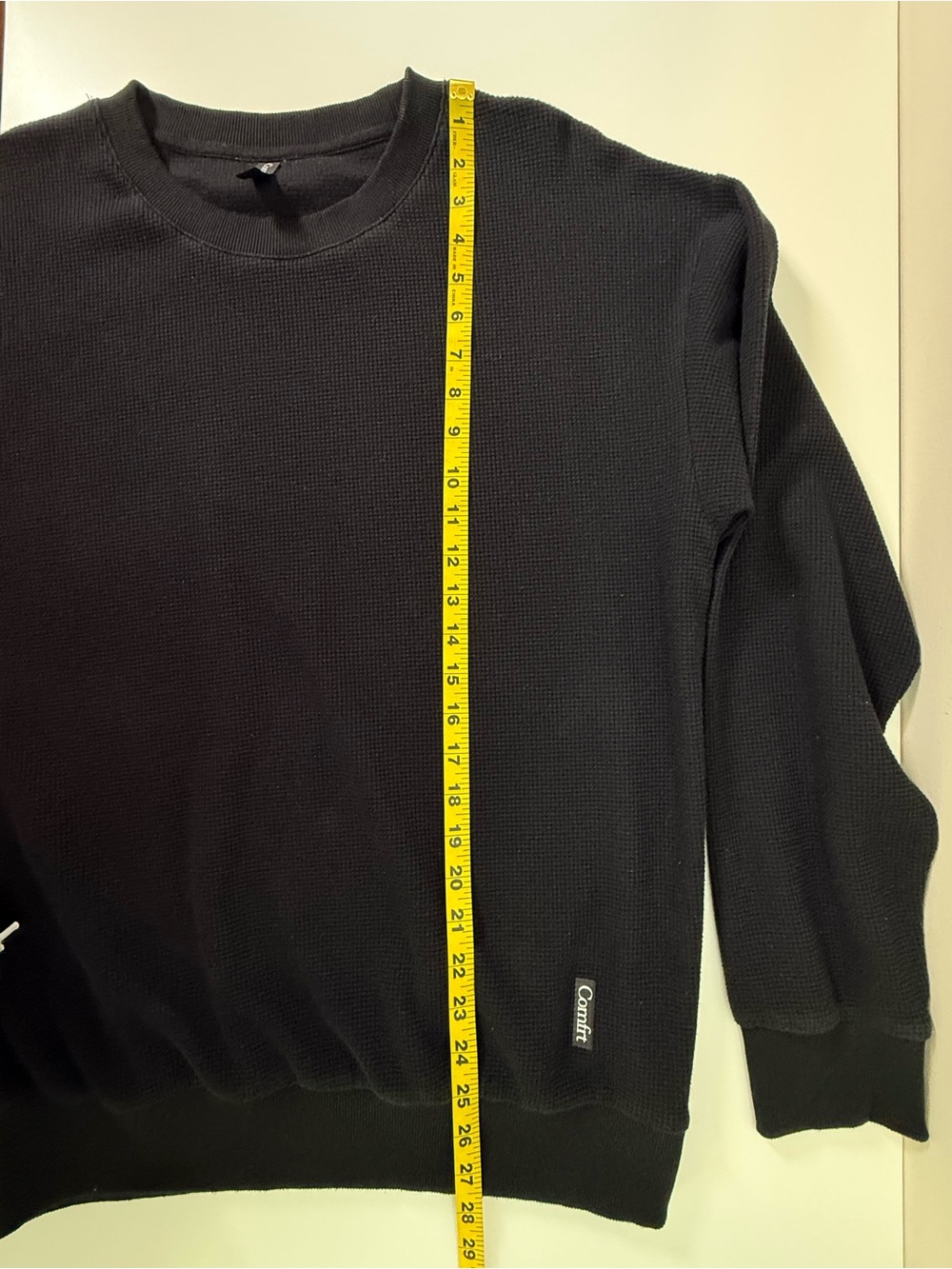 Comfrt Waffle Knit Lounge Set Crewneck Sweatshirt & Wide Leg Pants Black Size M - Picture 9 of 14